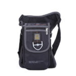 Kawei Knight Nylon Messenger Shoulder Leg Bag – Waterproof, Durable, Multi-Compartment Fanny Pack – Black, Medium