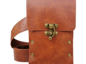 Larswon Renaissance Medieval Belt Pouch – Leather Waist Bag and Leg Phone Holder for Festivals and Cosplay